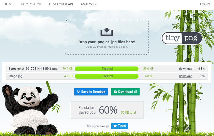 compressed images using tinypng
