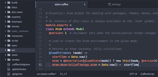 Atom - 10 best code editors for programming in 2017